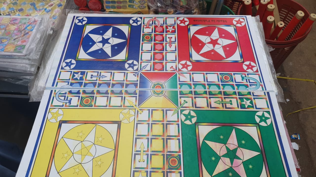 Giant Ludo Game - 24 x 24 inch -  Ludo Board Game + 4 Games