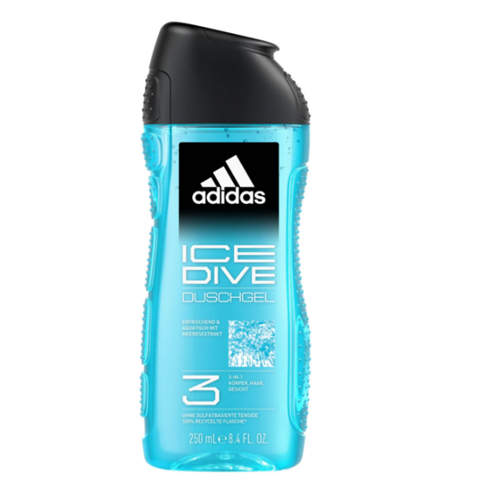 Adidas - Shower Gel - Ice Dive - 3in1 Refreshing - Body Hair & Face - 250ml