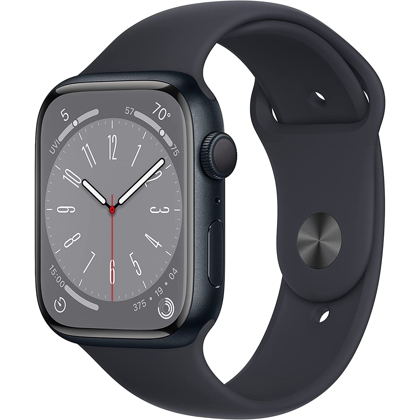 Apple - Series 8 - 45mm - Black - Midnight Aluminum With Midnight Sports Band