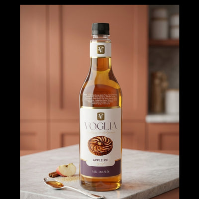Voglia Apple Pie Flavoured Syrup – Premium Coffee, Cocktail & Dessert Syrup (1.05L Bottle)