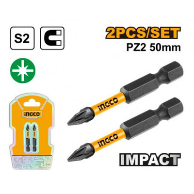 INGCO -  Impact screwdriver bits PZ2, 50MM 2PCS SDBIM71PZ250