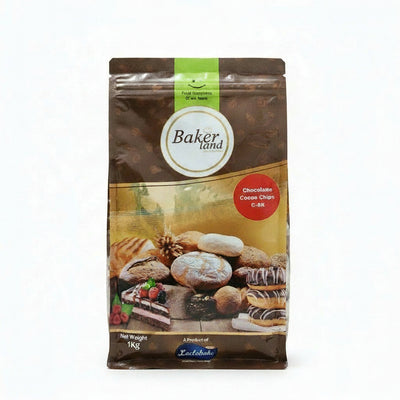Bakerland chocolate cookie chips packaging on a white background