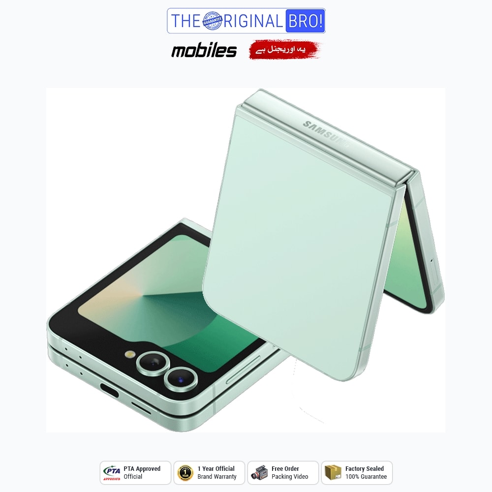 Samsung Galaxy Z Flip 6 5G | 12GB - 512GB | PTA Approved | 1 Year Official Warranty | Factory Sealed | The Original Bro Mobiles