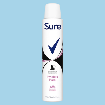 SURE - INVISIBLE PURE - Deodorant Body Spray for Women - ( 1X6 ) 200ml