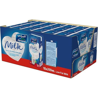 Almarai - PLAIN MILK Low Fat - 200ml Box - 18 Pack Carton