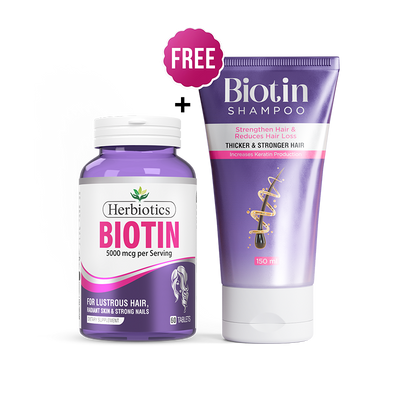 Herbiotics - Biotin Hair Strengthening Duo - Bundle - Set - Free Shampoo Offer