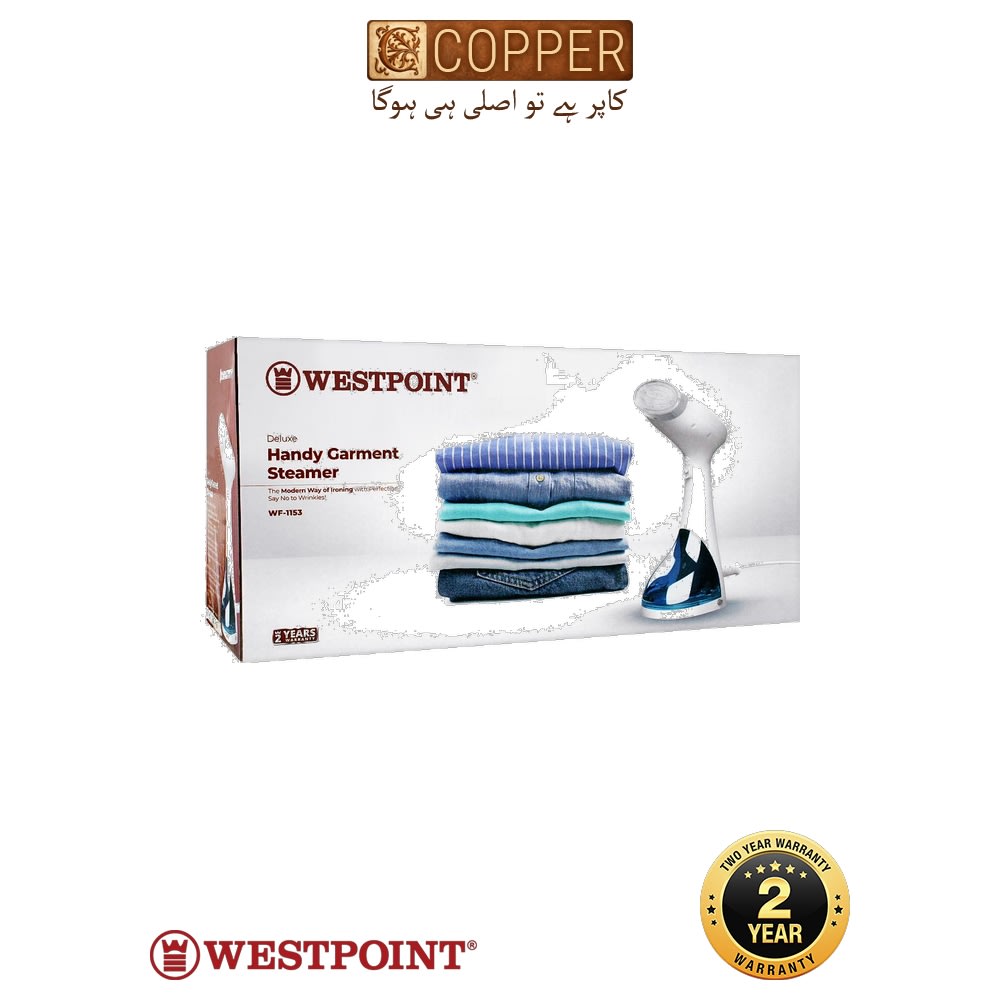 Westpoint Handy Garment Steamer WF-1153 - 1500W Handheld Steamer - 300ml Water Tank - 2.5 Bar Steam Pressure - Auto Shut Off Function