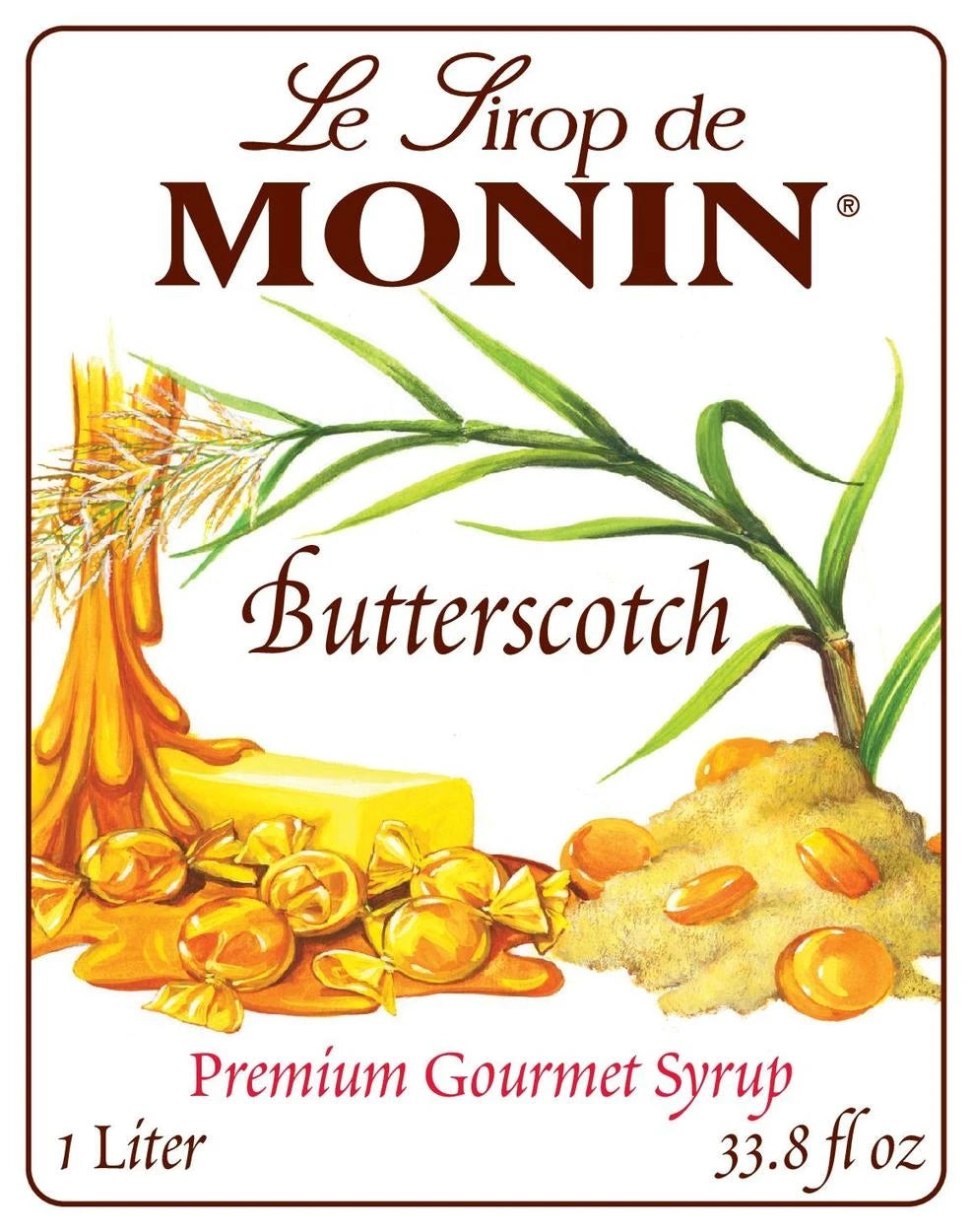 Monin - Butter Scotch Syrup - 1000 ml - Le Sirop De Monin