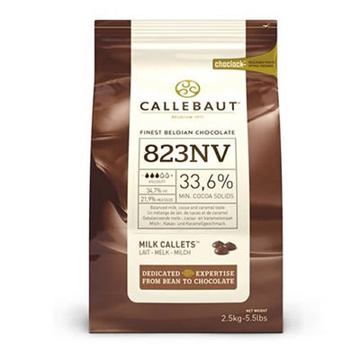 Callebaut - Finest Belgian Chocolate – 33.6% Milk Chocolate Callets - 823NV - 2.5 KG