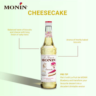 Monin - Cheese Cake Syrup - 1000 ml - Le Sirop De Monin - 100cl (1L)