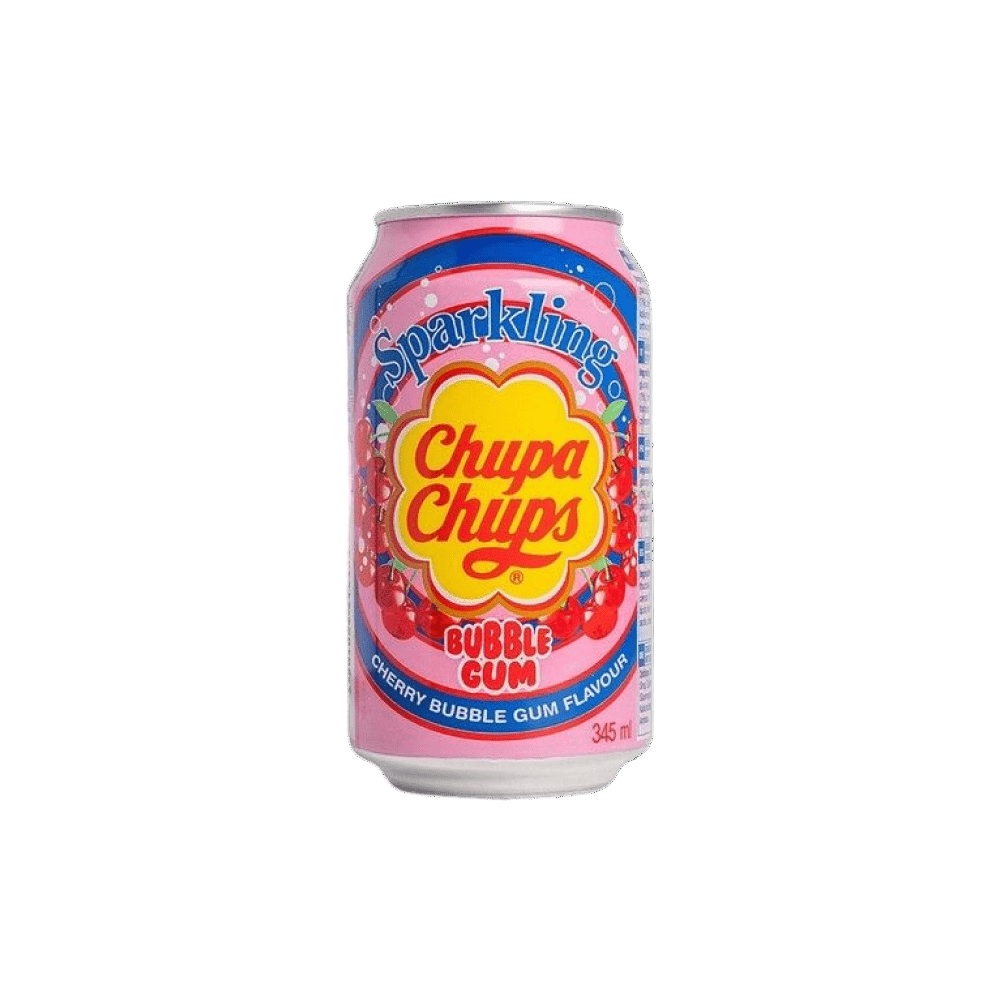 Sparkling - Chupa Chups - BUBBLE GUM - Cherry Drink - 345ml Qtn / 24 Each
