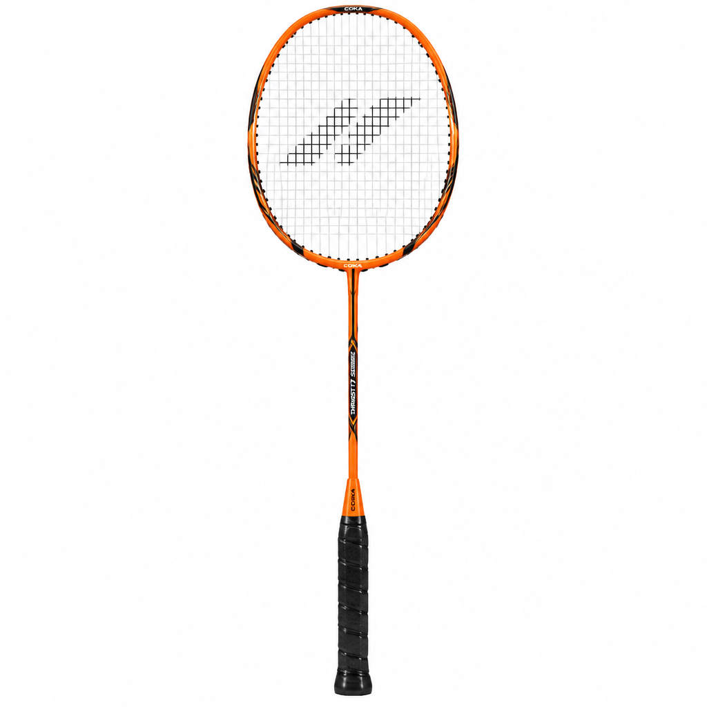 COKA Allplay Badminton Racket with Full Cover – Orange/Black | Green/Black | Red/Black
