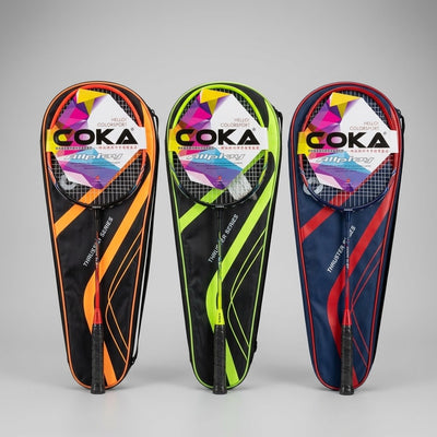 COKA Allplay Badminton Racket with Full Cover – Orange/Black | Green/Black | Red/Black
