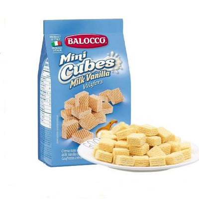 Balocco - Wafers - Cubes - Latte (Milk Vanilla) - 125g - 24-Pack Carton