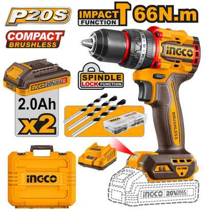 INGCO -  CIDLI20668 Compact Brushless Cordless Impact Drill