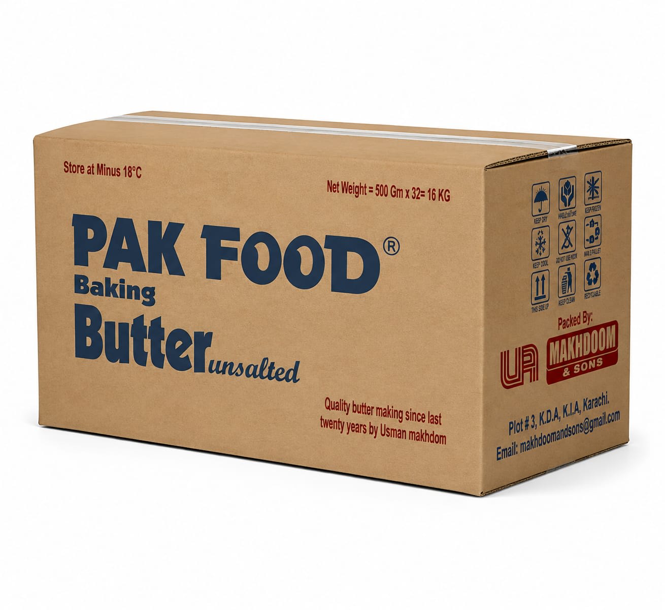 Pak Food Butter 500g Salted/Unsalted 16kg CTN