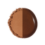 Makeup compact with two brown shades on a white background