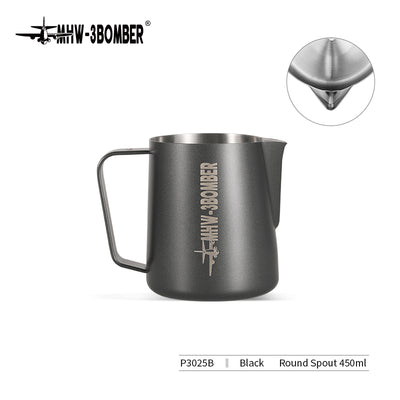 Coffee Cartel - MHW3 Bomber - Milk Pitcher-500ml - Matte Black, Stainless Steel, Version 5.0 - P5032B