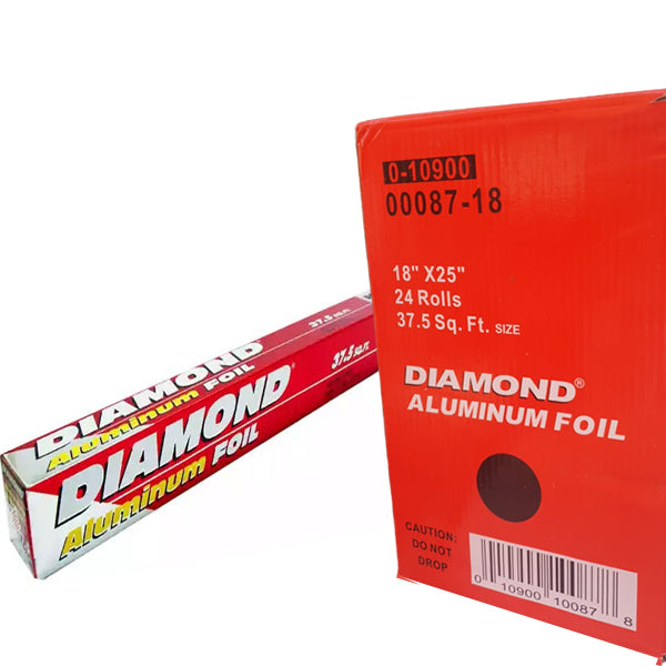 Diamond - Heavy Duty Aluminum Foil - Food Wrap - 18" x 25" - 37.5 Sqft - 24 Pcs (1 CTN)