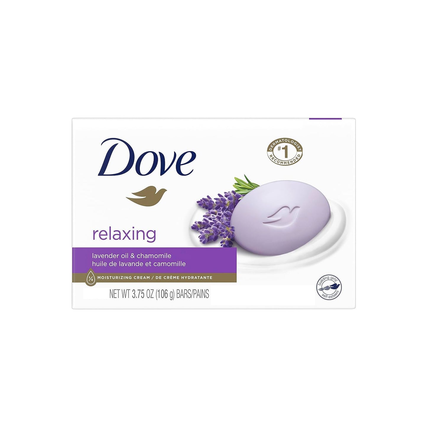 Dove Soap - Relaxing With Chamomile & Lavender - Beauty Bar - 106g - US - 4 Pack