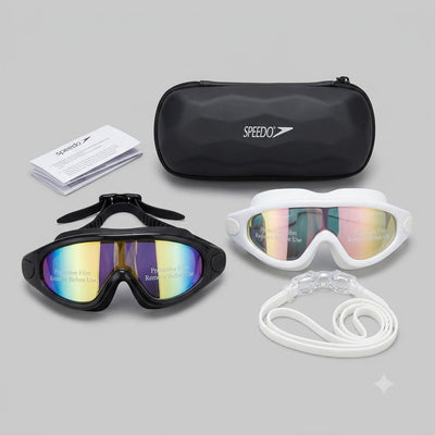 Professional Anti-Fog Swim Goggles with Protective Hard Case & UV Shield Lenses
