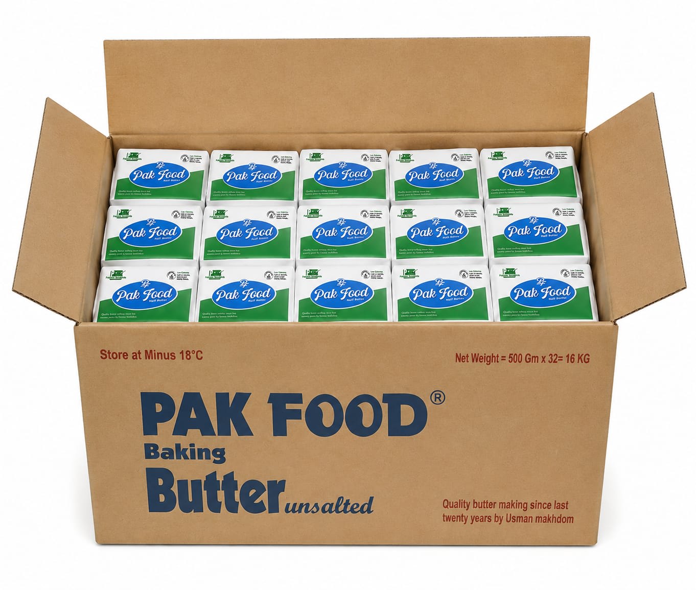 Pak Food Butter 500g Salted/Unsalted 16kg CTN