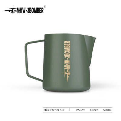 Coffee Cartel - MHW3 Bomber - Milk Pitcher-500ml - Wilderness Green, Stainless Steel, Version 5.0 - P5029