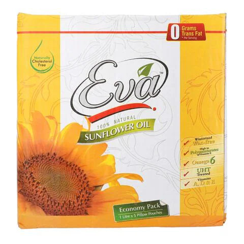 EVA - Sunflower Cooking Oil - 5 Liters Pouch (1x5)