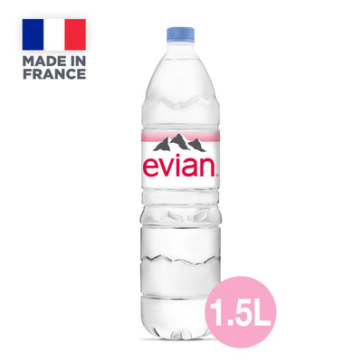 Evian - Natural Spring Water - 1500 ml X8 - Plastic Bottles