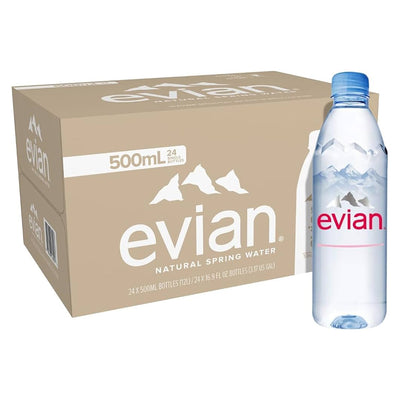 Evian - Natural Spring Water - 500 ml X24 - Plastic Bottles