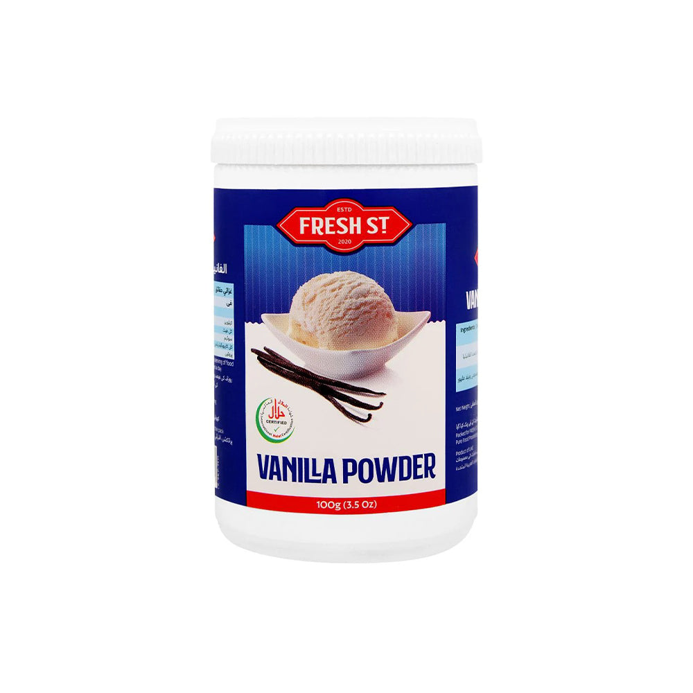Fresh St - Vanilla Powder - Baking - Canister / Shaker - 100g - Fragrant Baking Additive