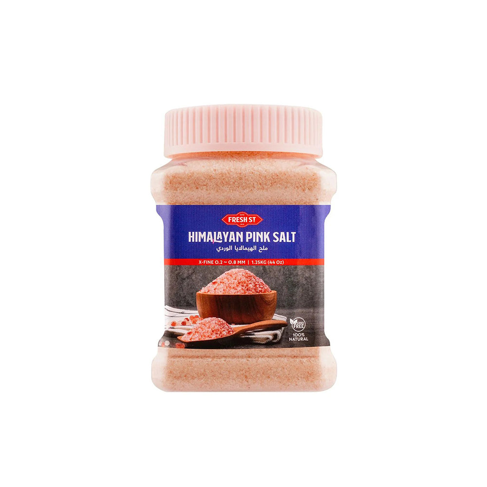 Fresh St - Himalayan Pink Salt - Spices - Storage Jar - 1.25kg - Bulk Table Salt Jar