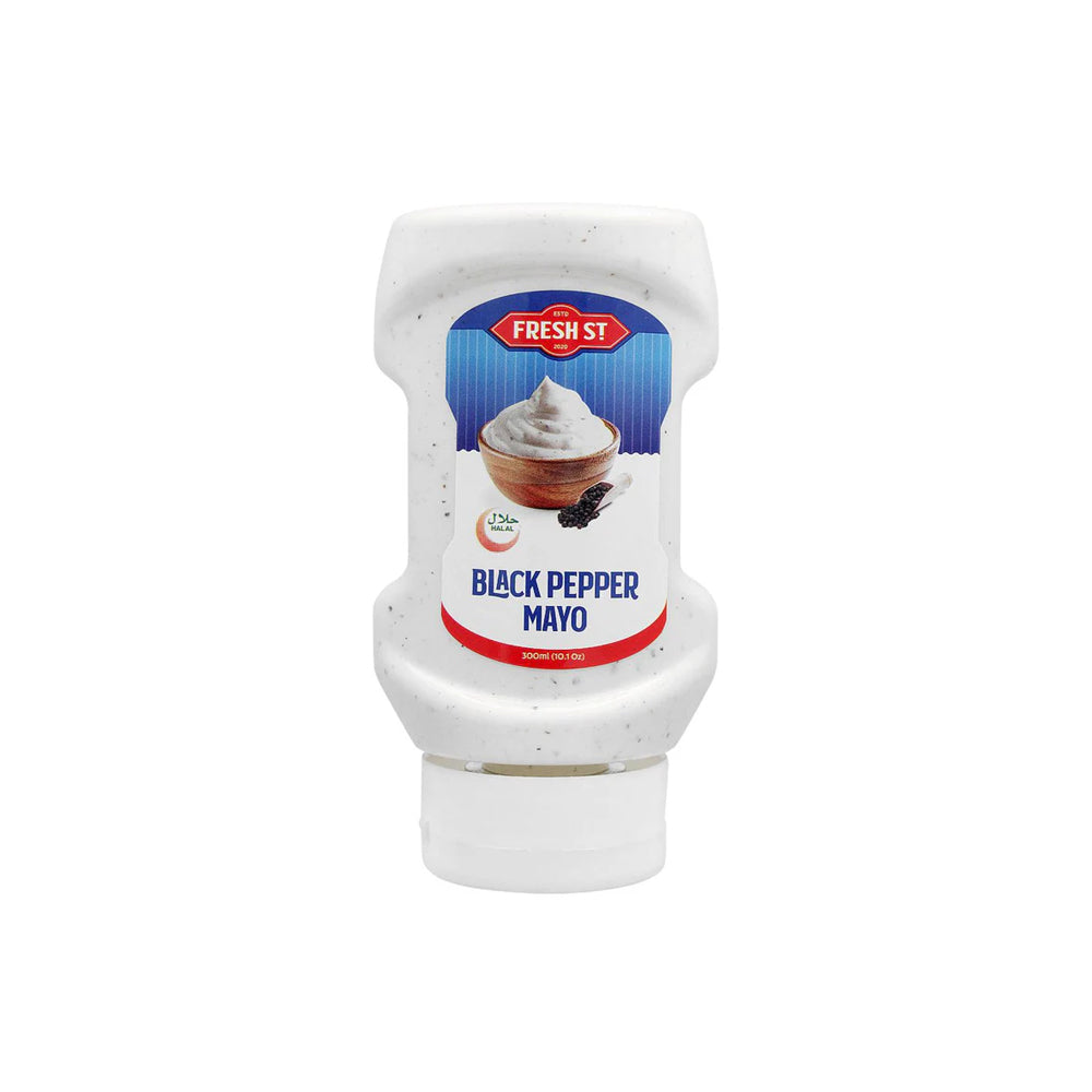 Fresh St - Black Pepper Mayo - Sauce - Squeeze Bottle - 300ml - Flavored Mayonnaise