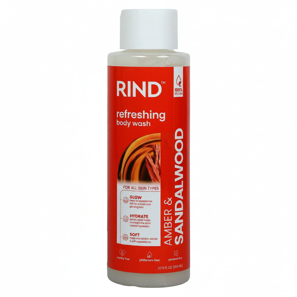 RIND - refreshing body wash - AMBER & SANDALWOOD - 606ml