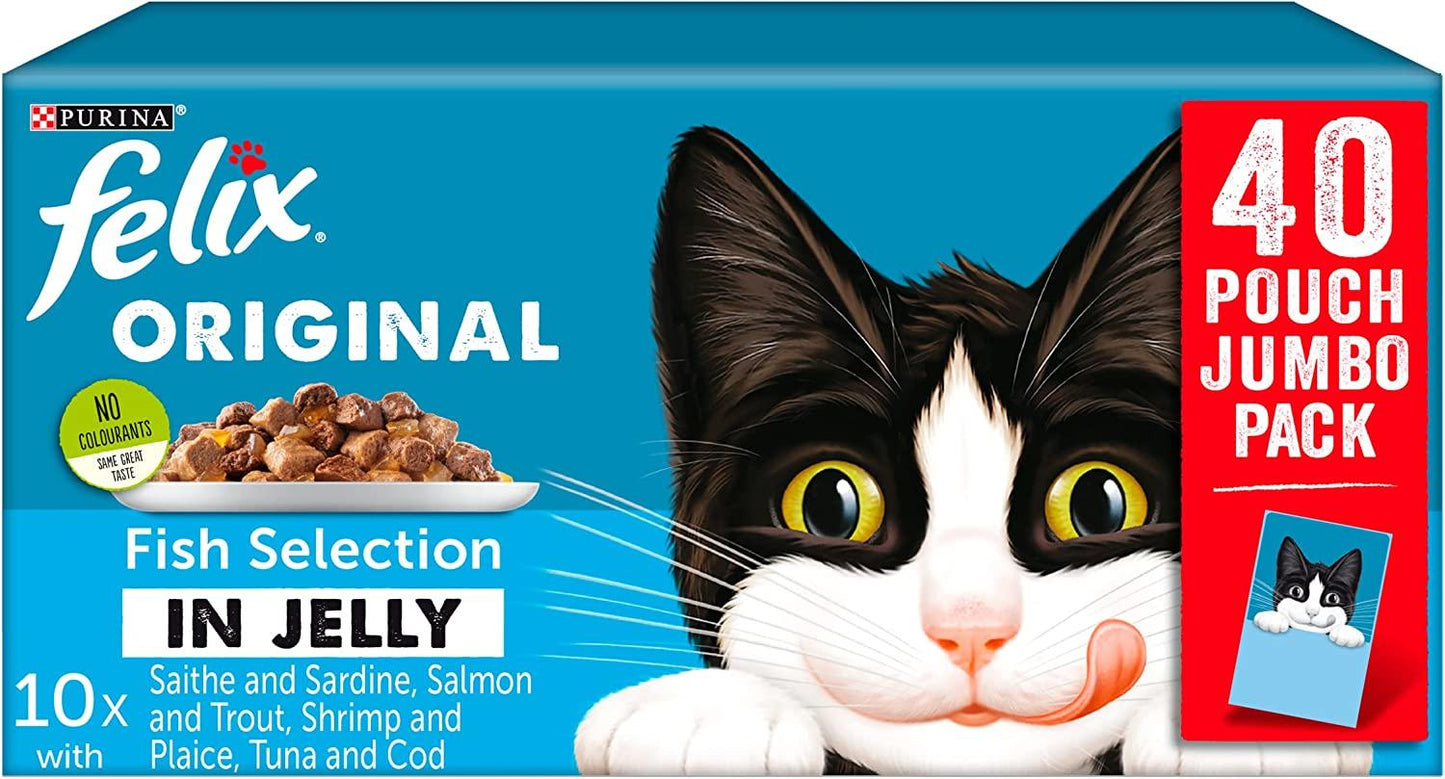 Felix - ORIGINAL - Fish Selection IN JELLY - ( 1X1 ) 40X85gm Pouch