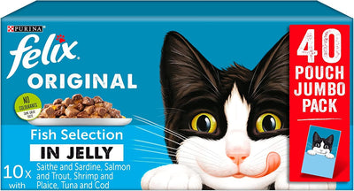Felix - ORIGINAL - Fish Selection IN JELLY - ( 1X1 ) 40X85gm Pouch