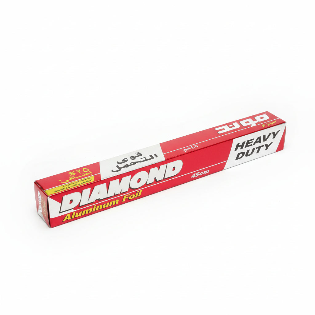 Diamond Heavy Duty aluminum foil packaging on a table