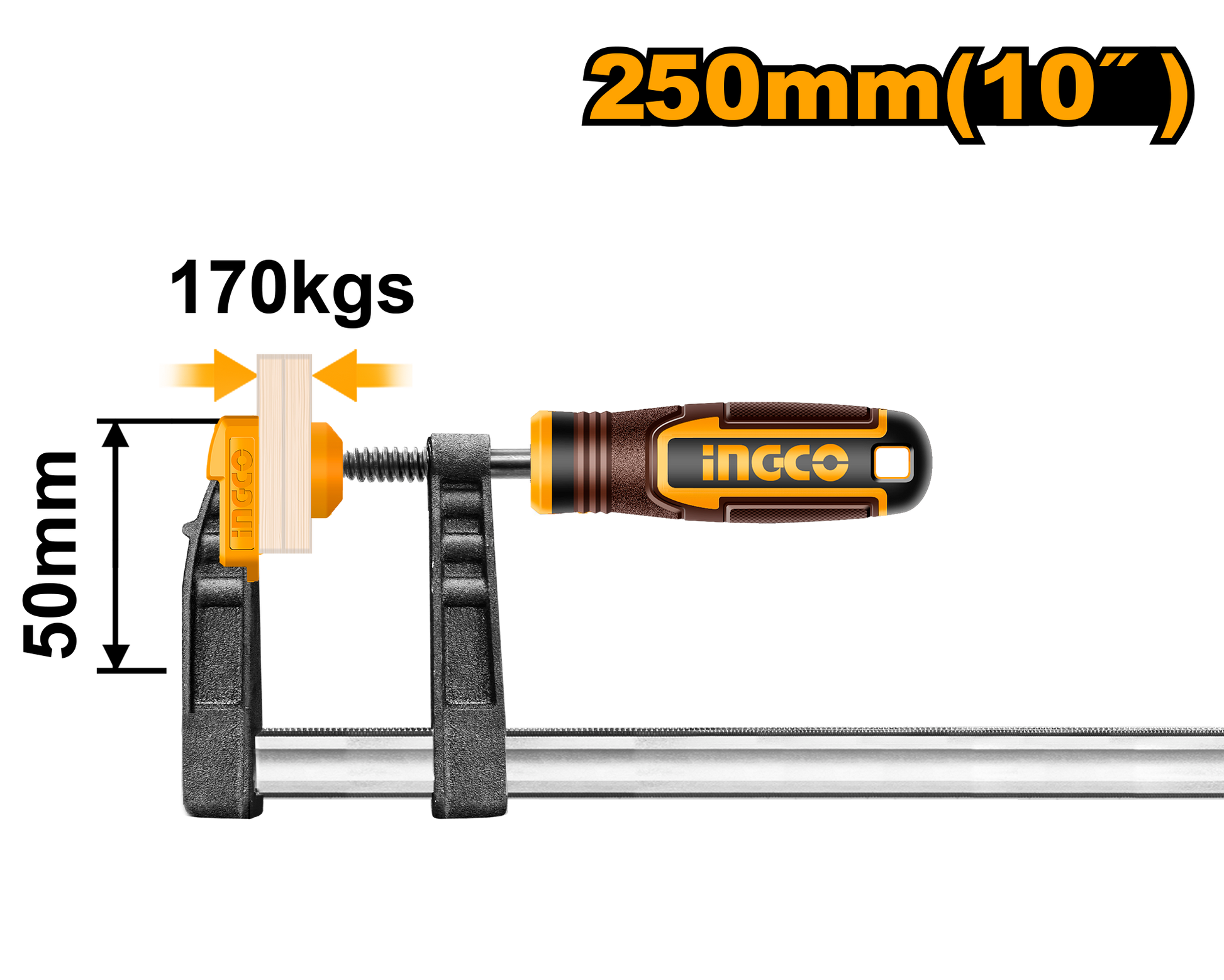 INGCO -  F clamp with plastic handle 120*800mm HFC021203