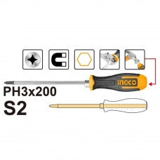 INGCO -  Phillips go-through screwdriver 200MM HGTS68PH3200