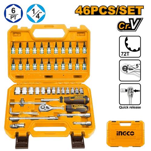 INGCO -  46 Pcs 1/4" socket set  HKTS14462