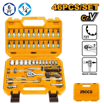 INGCO -  46 Pcs 1/4" socket set  HKTS14462