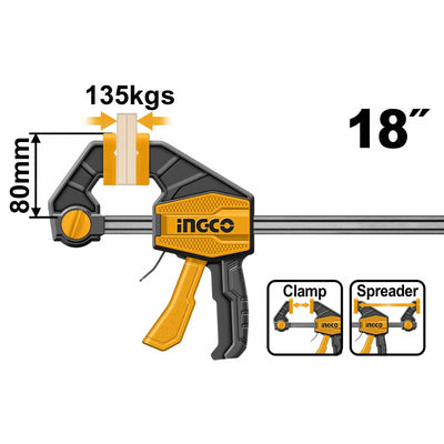 INGCO -  Quick bar clamp 80*450mm HQBC18801