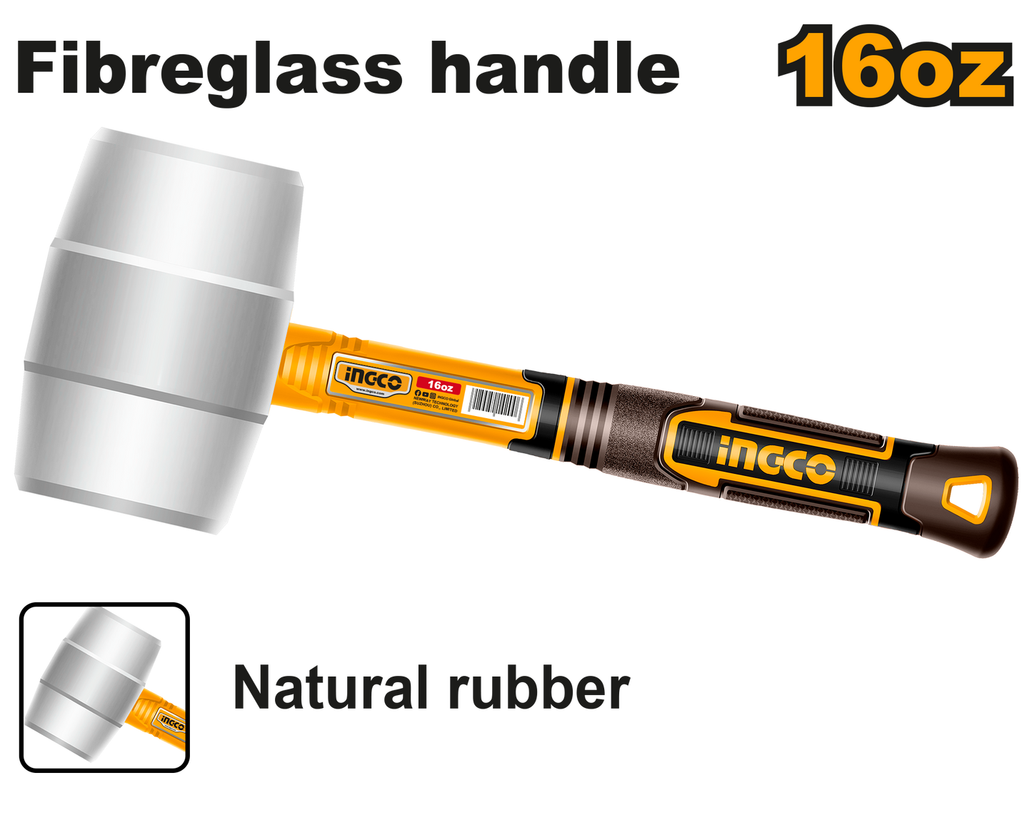 INGCO -  Rubber hammer 450g HRUH8916