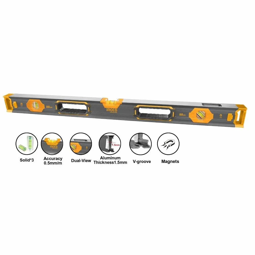 INGCO -  Spirit level(With powerful magnets) 80cm HSL68080
