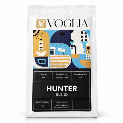 Voglia - Hunter Blend Coffee – Medium Dark Roast - Coffee Beans - 1 KG
