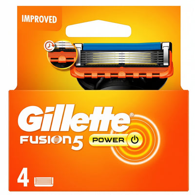 Gillette - Fusion 5 - Power - Shaving Razor - 5 Sharp Blades in Cartridge - 4 Cartridges