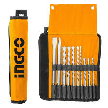 INGCO -  10 Pcs hammer drill bits and chisels set  AKD2101