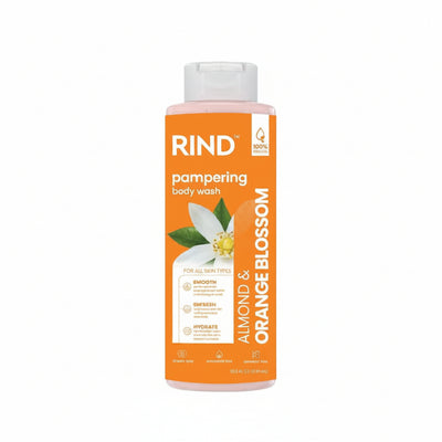 RIND - pampering body wash - ALMOND & ORANGE BLOSSOM - 606ml