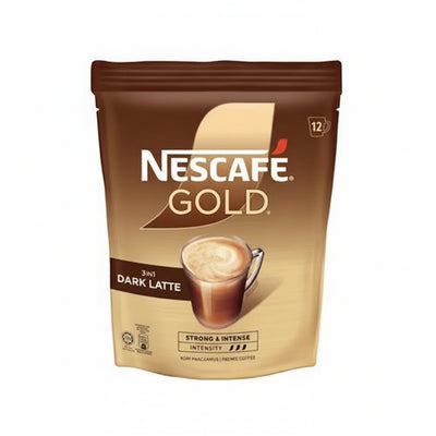 NESCAFE - GOLD DARK LATTE - 3IN1 Premix Coffee - 24 Pouches per Carton - Each Pouch 12 Sachets - Each Sachet 34g - Each Pouch 408g