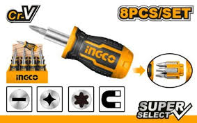 INGCO -  8 IN 1 Stubby screwdriver set  AKISDS0708